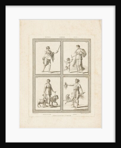 Four classical poses: 'Hatred, Love, Moderation, Fury. by William Hamilton