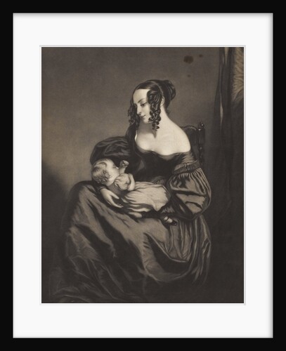 Young woman seated with a child on her lap by unknown