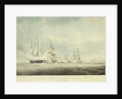 HMS 'Pallas' passing to windward of 'La Minerve' and 'La Lynx',  'Palinure' and 'Sylph' by Nicholas Pocock