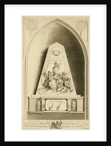 This Print represents the Monument in Guildhall of the City of London, in Commemoration of Admiral Lord Visct Nelson by George Ballisat