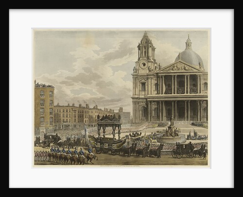 'Funeral Procession of the late Lord Viscount Nelson, from the Admiralty to St Paul's, London, 9th January 1806' by Augustus Charles Pugin [artist]; M. Merigot [engraver]; James Cundee [publisher]