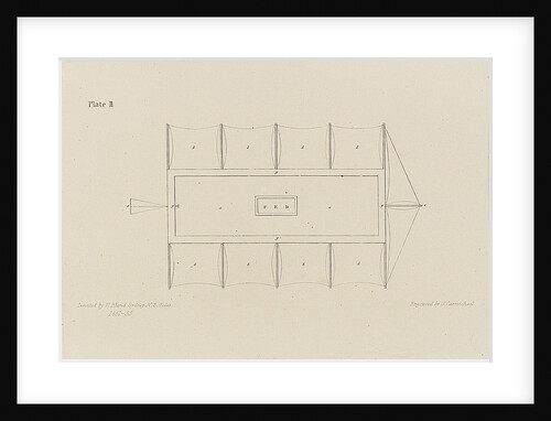 Atmotic ship. Bird's eye view of car, with studding sails set by W. Bland