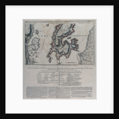 The attack and defeat of the American fleet... upon Lake Champlain, 11 October 1776 by William Faden