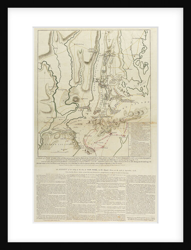 A Plan of New York Island, with part of Long Island, Staten Island & East New Jersey... Engagement on the Woody Heights of Long Island, between Flatbush and Brooklyn, on the 27th of August, 1776. by William Faden