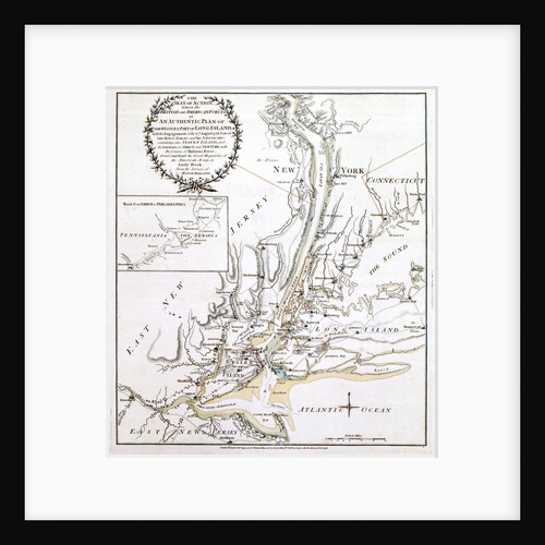 The Seat of Action between the British and American Forces or An Authentic Plan of the Western Part of Long Island with the engagement of the 27th August, 1776 by Unknown