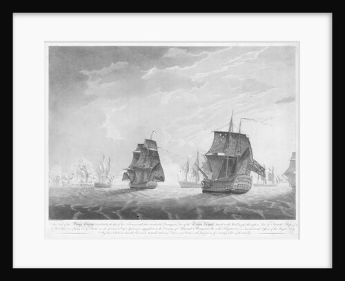 The view of the 'Prince George' disabled by the loss of her foremast, 12 April 1782 by Robert Dodd