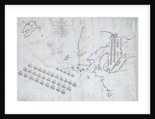 Plan of the French & Spanish Fleets blockaded by the English Fleet under the command of Earl St Vincent. January 1801 by Lt John Grey