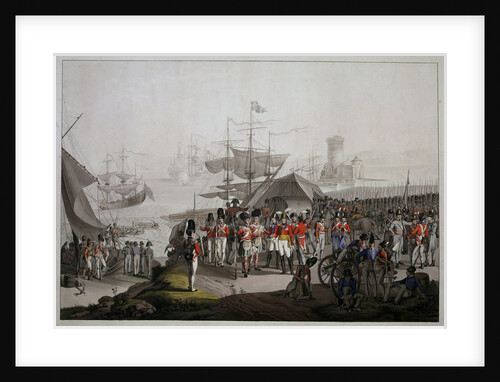 Wellington landing in 1809 at Lisbon to take command in the Peninsular War by unknown