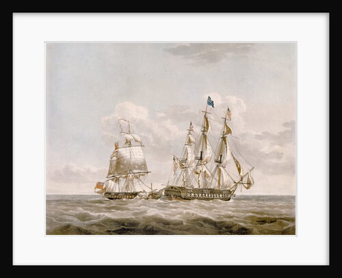 Action between HMS 'Java' and American frigate 'Constitution' by Buchanan
