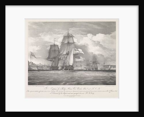 HMS 'Shannon' leading her prize the American frigate 'Chesapeake' (1806) into Halifax harbour, Nova Scotia, on 6 June 1813 by Louis Haghe