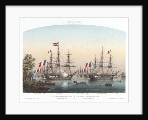 The French squadron at Bellevue, Kiel Harbour, 20 May 1854 by Louis Le Breton