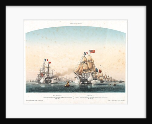 The Baltic. Junction of the two allied squadrons. The Admirals are exchanging a salute with their colours, 12 June 1854 by Louis Le Breton