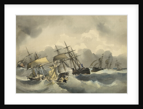 French ironclad in collision by Jean-Antoine Theodore Gudin