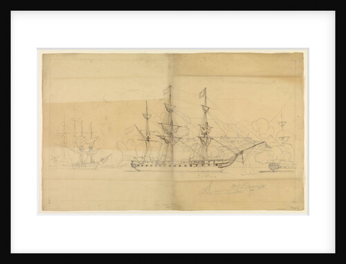 HMS 'Glasgow' (1814) at the Battle of Navarino, 1827 by Oswald Walter Brierly