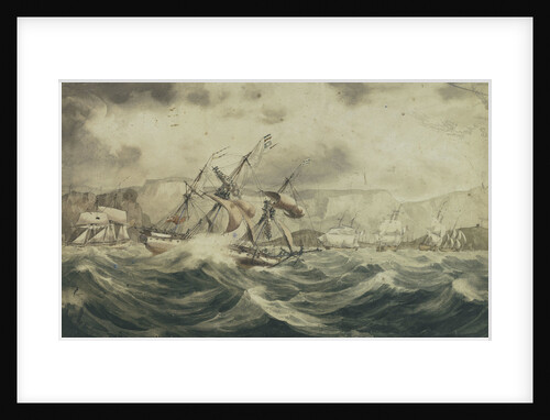 Situation of HMS 'Curacoa' off Toulon in the Winter of 1812 by Pearce