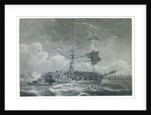 The cutting out of a French brig, possibly 'La Chevrette' by Philippe-Jacques de Loutherbourg