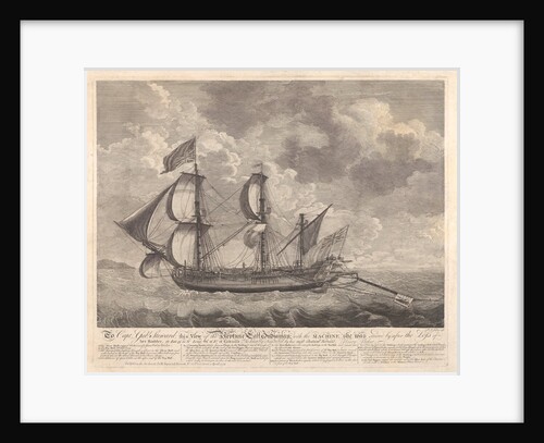 To Capt Gabl Steward, this View of the Neptune East Indiaman, with the Machine she was steered by, after the Loss of her Rudder... by Robert Sayer; John Bennett; Richard Bernard Godfrey