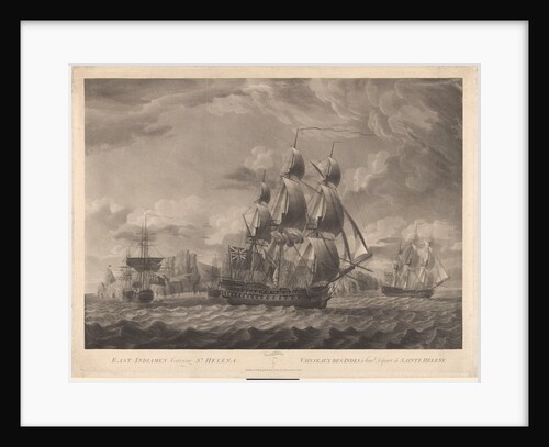 East Indiamen leaving St Helena (possibly Neptune and Ocean) by Richard Dunston Ltd