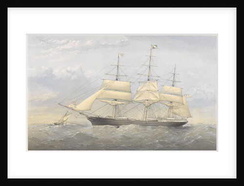 Clipper Ship 'South Australia' (1863) at sea near a coast by Thomas Goldsworth Dutton
