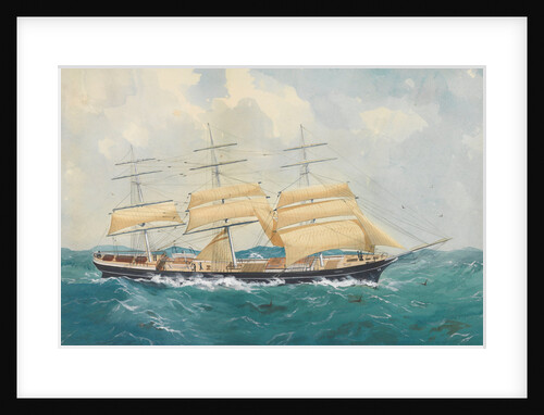 Clipper ship 'Dharwar' in a rough sea by unknown