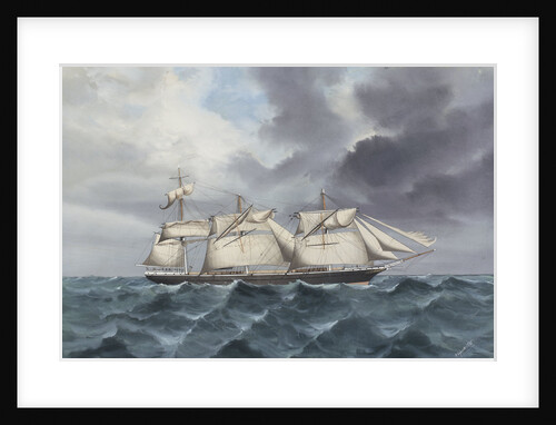 Clipper ship 'Blackadder' at sea with foremast and mainmast broken, 1895 by G. D'Esposito