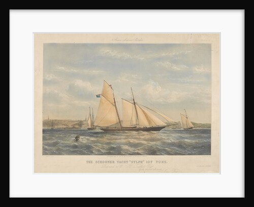 A lithograph of the schooner yacht 'Sylph' 107 Tons by Thomas Goldsworth Dutton