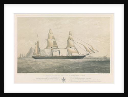 Steamship 'Torino' ad Elice di Bandiera Sarda 1859 Tonnellate 300 Cavalli Della Compagnia Transatlantica per la Navigazione a vapore by Thomas Goldsworth Dutton