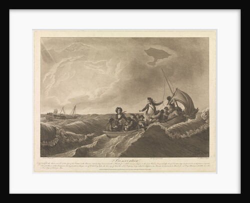 Preservation of Captain Inglefield, the Master, and ten of the crew of the 'Centaur' in the 'Pinnace' on the great Western Ocean, and after seventeen days at sea, arrived at Fayal by Robert Dodd