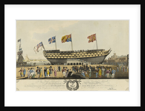 The launch of the 'Nelson' (Br, 1814) by John Thomas Serres