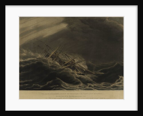 The East India Ship 'Duke of Buccleugh' in a hurricane off the Mauritius by George Philip Reineagle