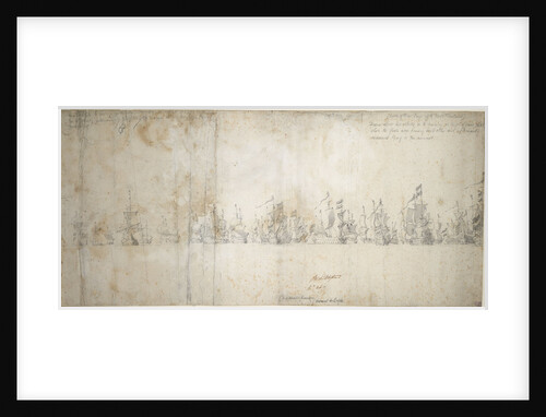 The Four Days' Battle, on the evening of the first day 1/11 June 1666 by Willem van de Velde the Elder