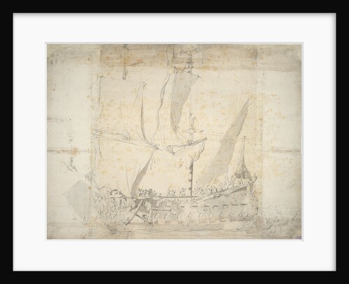 An English two-decker in a light air by Willem van de Velde the Elder
