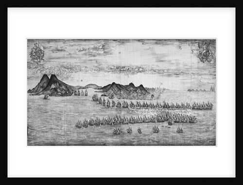 Battle scene depicting fleets of Hood and De Grasse off Martinique, 29 April 1781 by Unknown