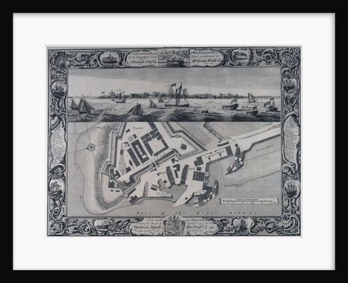 A geometrical plan & west elevation HM dockyard and garrison at Sheerness with the Ordnance Wharf by Thomas Milton