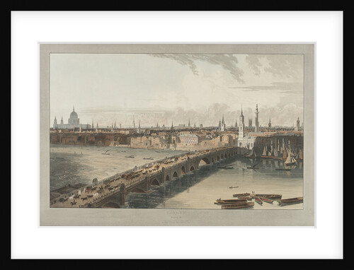 London, showing St Paul's Cathedral, London Bridge and the River Thames by William Daniell