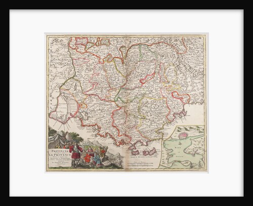 Map of the Provence, France by Johann Baptist Homann