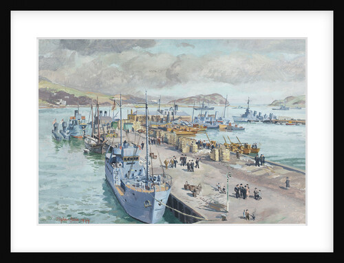 Campbeltown harbour, Scotland, April 1944 by Stephen Bone