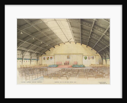 National Maritime Museum, Greenwich. 'Proposed dais, etc for Royal Opening, 1937 by HM Office of Works
