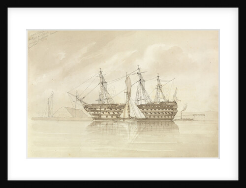 HMS 'Trafalgar' off Sheerness, from the 'Shannon', 28 December 1850 by George Pechell Mends