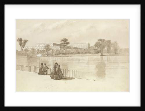 View of the Crystal Palace as built in Hyde Park for the Great Exhibtion, July 1851 by George Pechell Mends