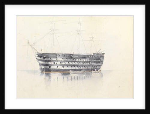 Study of HMS 'Queen' at Malta, 3 March 1852 by George Pechell Mends