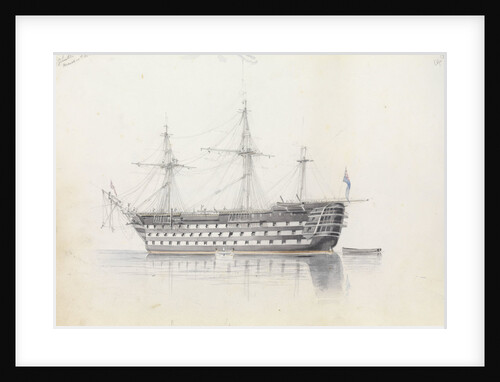 HMS 'Trafalgar' in Grand Harbour, Malta, 11 March 1852 by George Pechell Mends