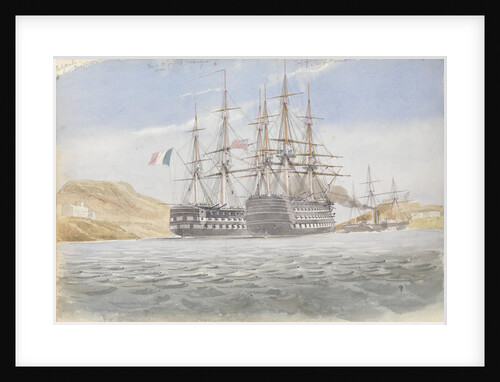 The 'Charlemagne' with 'Trafalgar' leaving Port Mahon under tow by 'Firebrand', 1 June 1822 by George Pechell Mends