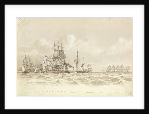 Trial of sailing off Cape de Galta [Cabo de Gata], 30 July 1852, 'Trafalgar' and 'Terrible' in the foreground by George Pechell Mends