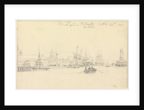 Portsmouth Dockyard, Portsmouth Harbour, 1821 by John Christian Schetky