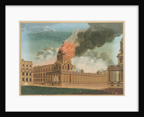 Greenwich Hospital - The Chapel burning, 2 January 1779 by E. Edye