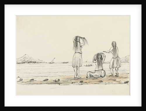 Rough sketch of native girls bathing by Harry Edmund Edgell