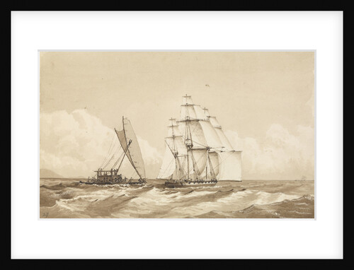 Double canoe off Moalu, Feejee Islands, Septr 26th 1849 [Fiji] by Edward Gennys Fanshawe