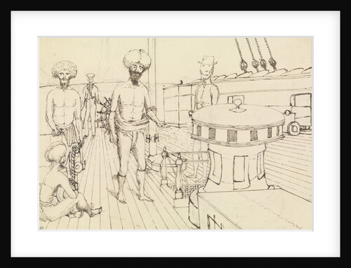 'Seru [Seru Epenisa Cakobau (Thakombau)] , on board, and Masomalua (in the hat), Octr 1849 [Fiji] by Edward Gennys Fanshawe