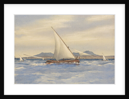 Fishing boats off the Rock of Lisbon, Decr 24th 1856 [Portugal] by Edward Gennys Fanshawe